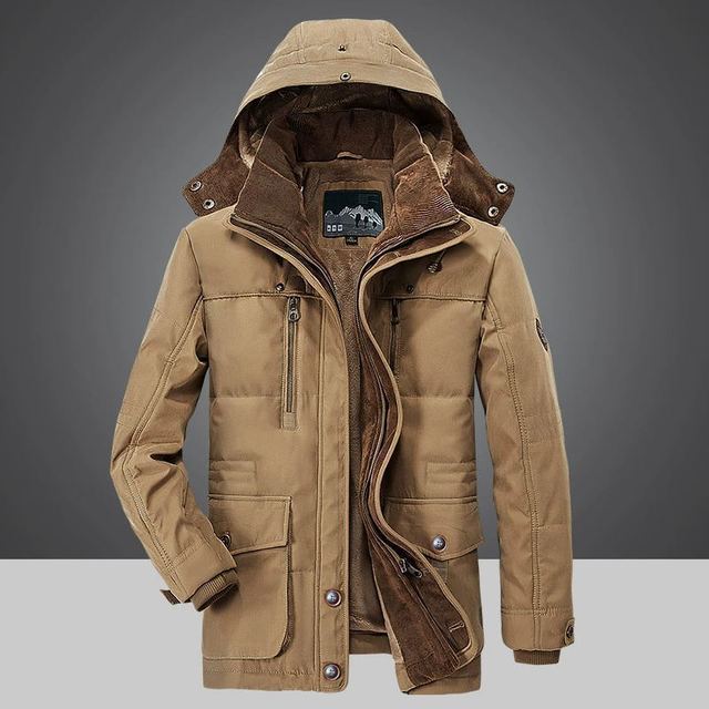 Thermische Herren Winterparka mit Mehreren Taschen