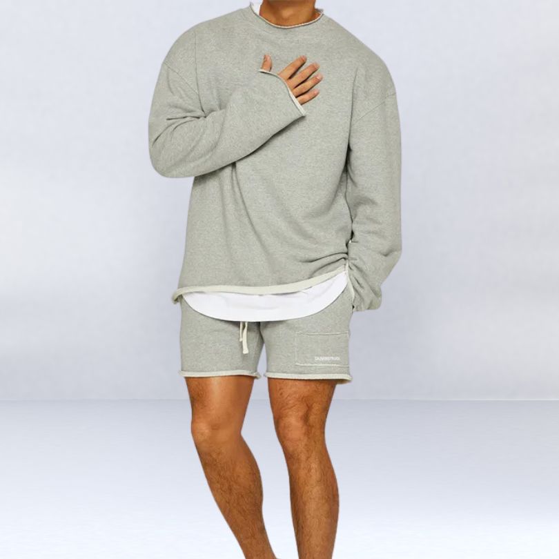 Victor - Komfortable Pullover- und Shorts-Set für Herren